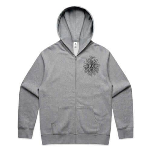 Earthly connections zip hoodie grey Thumbnail